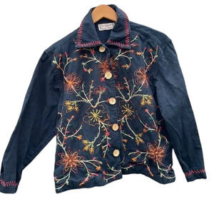 New Direction size Medium petite embroidered light jacket